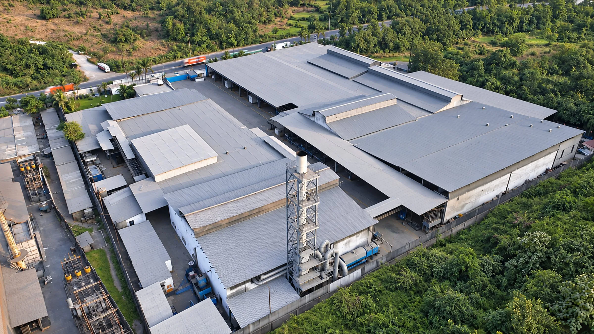 Sunalco Alloys Plant I at Wada from the air