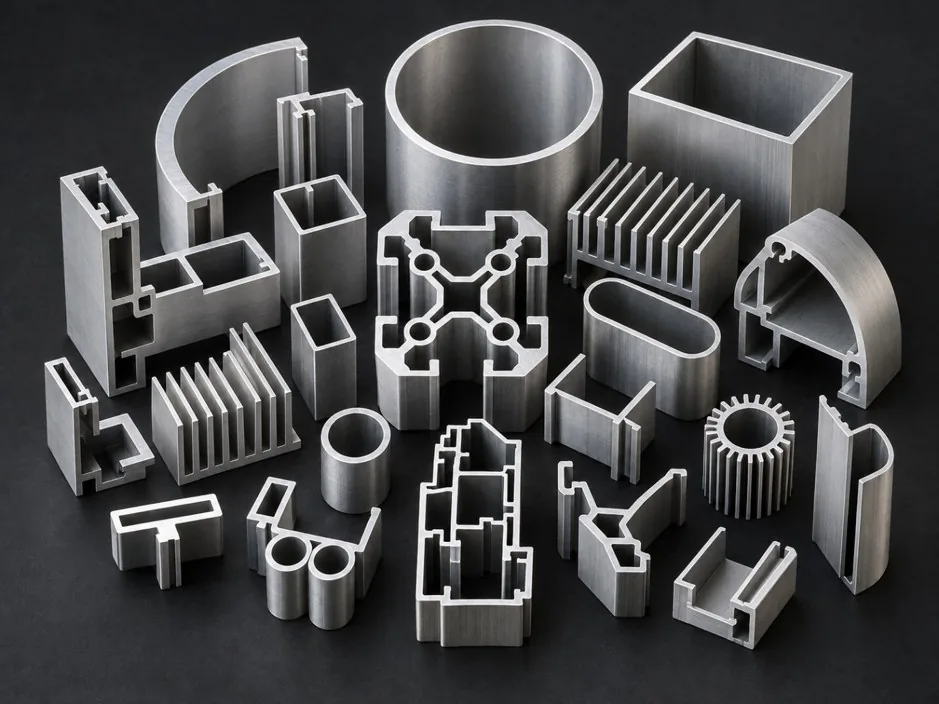 Aluminium extrusion profiles for industrial use: tubes, channels, heat sinks and framing sections